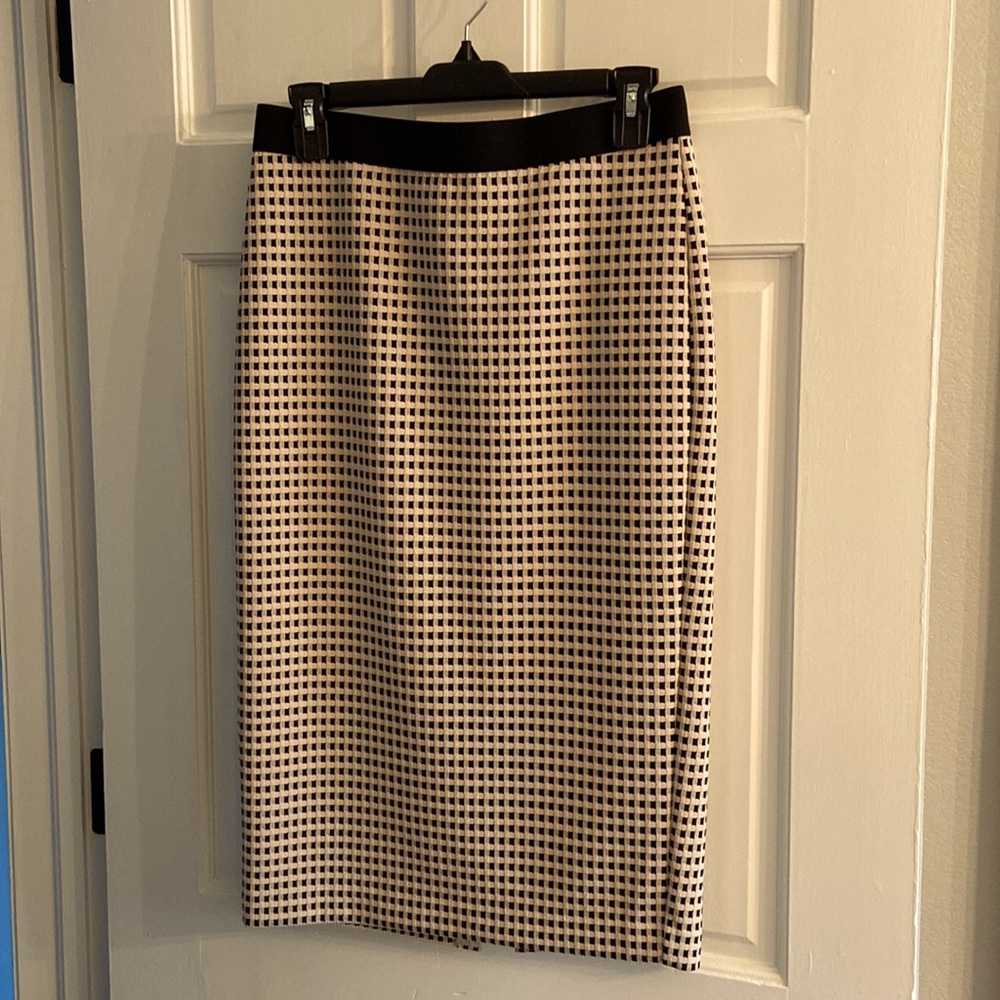 Black and cream pencil skirt